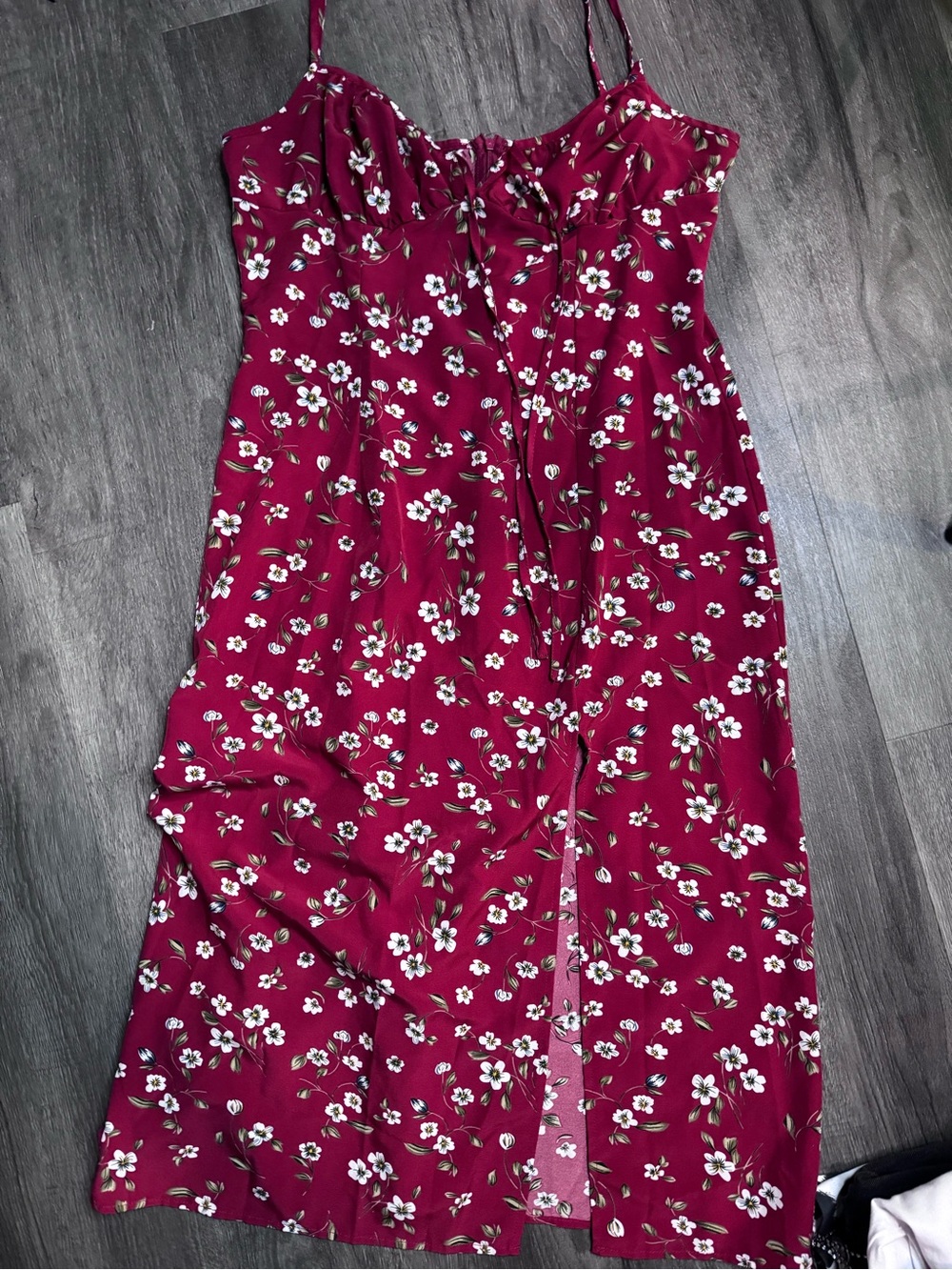 Floral Burgundy Slip Dress